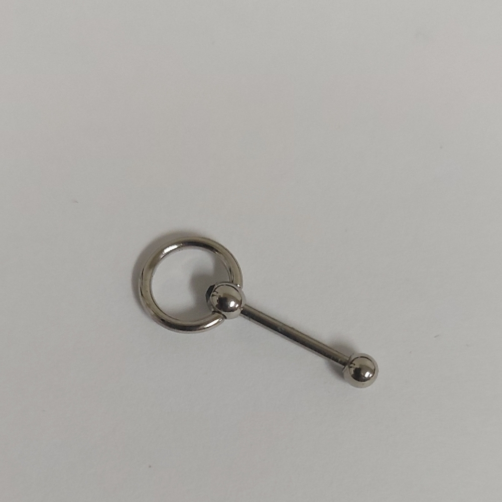 Silver Hoop Barbell Earring